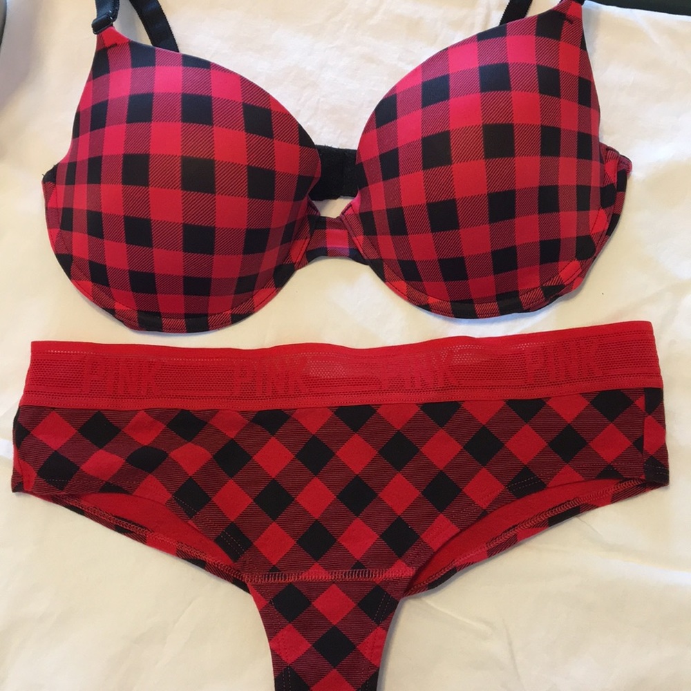 Pink Victoria’s Secret bra 36D and panties L